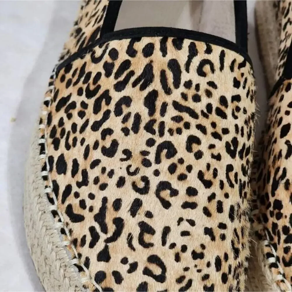 Gianni‎ Bini Leopard print Calf Hair Espadrille loafers Size 10